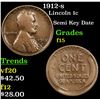 Image 1 : 1912-s Lincoln Cent 1c Grades f+