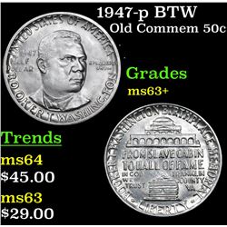 1947-p BTW Old Commem Half Dollar 50c Grades Select+ Unc