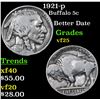 Image 1 : 1921-p Buffalo Nickel 5c Grades vf+