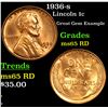 Image 1 : 1936-s Lincoln Cent 1c Grades GEM Unc RD