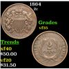 Image 1 : 1864 Two Cent Piece 2c Grades vf++
