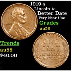 1919-s Lincoln Cent 1c Grades Choice AU/BU Slider