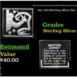 Flags of the American Revolution Bedford Cornet Flag .6oz .925 Sterling Silver Bar Grades