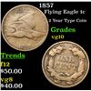 Image 1 : 1857 Flying Eagle Cent 1c Grades vg+