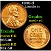 Image 1 : 1930-d Lincoln Cent 1c Grades Select+ Unc RD
