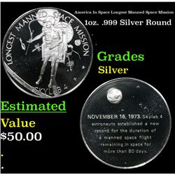 America In Space Longest Manned Space Mission 1oz. .999 Silver Round Grades