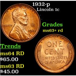 1932-p Lincoln Cent 1c Grades Select+ Unc RD