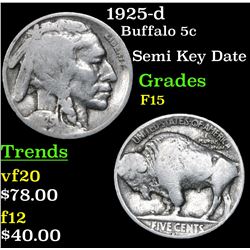 1925-d Buffalo Nickel 5c Grades f+