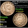 Image 1 : 1863 Washington Civil War Token 1c Grades vf details