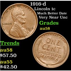1916-d Lincoln Cent 1c Grades Choice AU/BU Slider