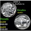 Image 1 : 1937-s Buffalo Nickel 5c Grades GEM+ Unc