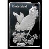 Image 2 : Rhode Island State Flower & Bird Violet & Rhode Island Red 1.4oz .925 Sterling Silver Bar Grades