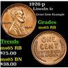 Image 1 : 1926-p Lincoln Cent 1c Grades GEM Unc RB