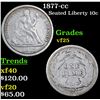 Image 1 : 1877-cc Seated Liberty Dime 10c Grades vf+