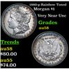 Image 1 : 1880-p Rainbow Toned Morgan Dollar $1 Grades Choice AU/BU Slider