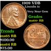 Image 1 : 1909 VDB Lincoln Cent 1c Grades Choice+ Unc RB