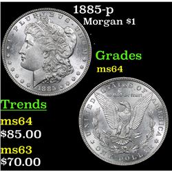 1885-p Morgan Dollar $1 Grades Choice Unc