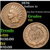 Image 1 : 1876 Indian Cent 1c Grades f+
