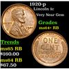 Image 1 : 1920-p Lincoln Cent 1c Grades Choice+ Unc RB