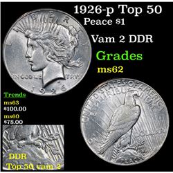 1926-p Top 50 Peace Dollar $1 Grades Select Unc