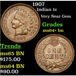 1907 Indian Cent 1c Grades Choice+ Unc BN