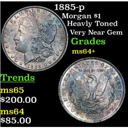 1885-p Morgan Dollar $1 Grades Choice+ Unc