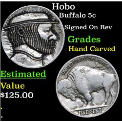 Hobo Buffalo Nickel 5c Grades Hand Carved