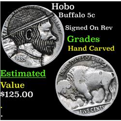 Hobo Buffalo Nickel 5c Grades Hand Carved