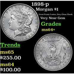 1898-p Morgan Dollar $1 Grades Choice+ Unc