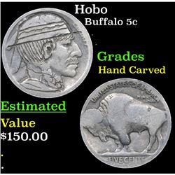 Hobo Buffalo Nickel 5c Grades Hand Carved