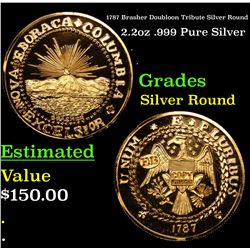1787 Brasher Doubloon Tribute Silver Round 2.2oz .999 Pure Silver Grades