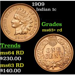 1909 Indian Cent 1c Grades Select+ Unc RD