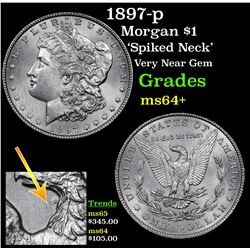 1897-p Morgan Dollar $1 Grades Choice+ Unc