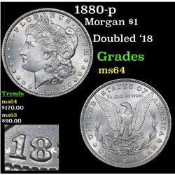 1880-p Morgan Dollar $1 Grades Choice Unc
