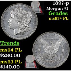 1897-p Morgan Dollar $1 Grades Select Unc+ PL