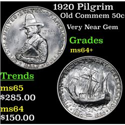 1920 Pilgrim Old Commem Half Dollar 50c Grades Choice+ Unc