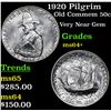 Image 1 : 1920 Pilgrim Old Commem Half Dollar 50c Grades Choice+ Unc