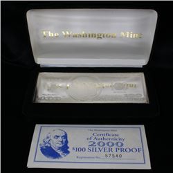 The Washington Mint 2000 $100 Silver Proof 4oz .999 Pure Silver Grades