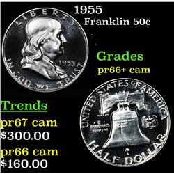 1955 Franklin Half Dollar 50c Grades GEM++ Proof Cameo