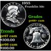 Image 1 : 1955 Franklin Half Dollar 50c Grades GEM++ Proof Cameo