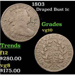 1803 Draped Bust Large Cent 1c Grades vg+