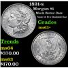 Image 1 : 1891-s Morgan Dollar $1 Grades Select+ Unc