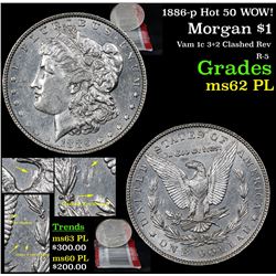 1886-p Hot 50 WOW! Morgan Dollar $1 Grades Select Unc PL