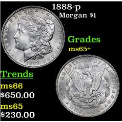 1888-p Morgan Dollar $1 Grades GEM+ Unc