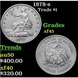 1878-s Trade Dollar $1 Grades xf+