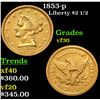 Image 1 : 1853-p Gold Liberty Quarter Eagle $2 1/2 Grades vf++