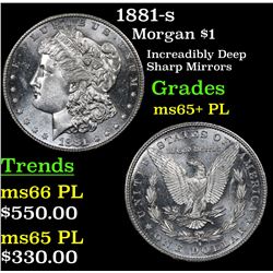 1881-s Morgan Dollar $1 Grades GEM+ PL