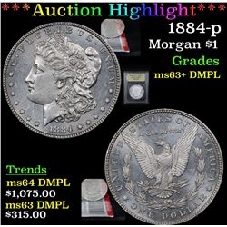 ***Auction Highlight*** 1884-p Morgan Dollar $1 Graded Select Unc+ DMPL By USCG (fc)