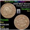 Image 1 : ***Auction Highlight*** 1808 Mint Error Classic Head Large Cent 1c Graded f, fine By USCG (fc)