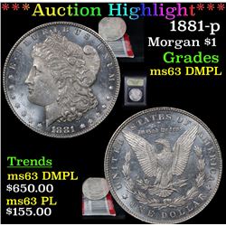 ***Auction Highlight*** 1881-p Morgan Dollar $1 Graded Select Unc DMPL By USCG (fc)